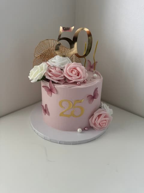 Födelsedag 50 rosa tårta