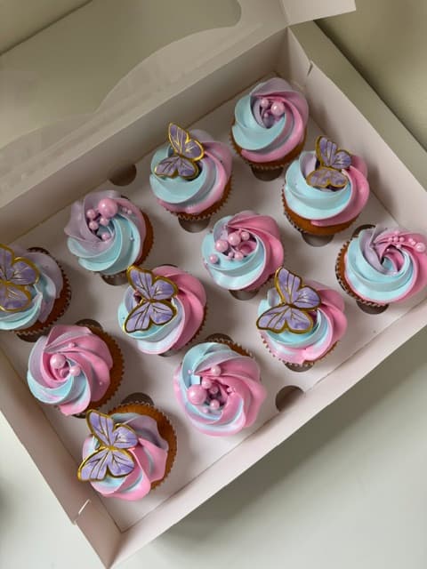 Fjäril cupcakes